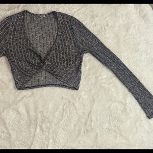 Gray Knit Crop Top